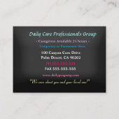 Caregiver Peony Pink Flower Cheful Professional Visitekaartje (Achterkant)