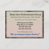 Caregiver Sincere assurance Floral Professional Visitekaartje (Achterkant)