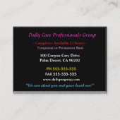 Caregiver Sincere Trust Floral Professional Visitekaartje (Achterkant)