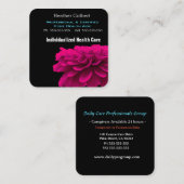 Caregiver Sophisticated Black Square Professional Vierkante Visitekaartje (Voorkant / Achterkant)