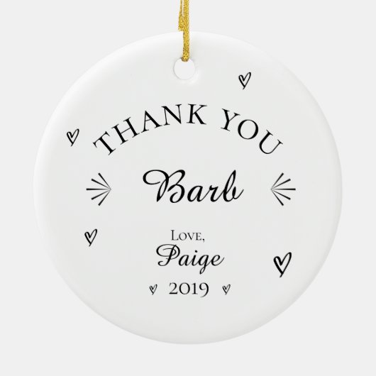 Caregiver Waardering Dank U Cadeau voor Docenten Keramisch Ornament (Achterkant)