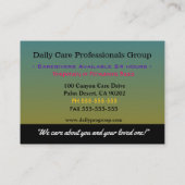 Caregiver Whispering Comfort Professional Visitekaartje (Achterkant)