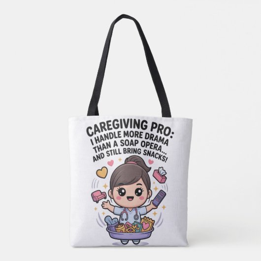 Caregiving Pro Funny Soap Opera Drama   Tote Bag (Achterkant)