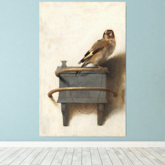Carel Fabritius - De goudvink Canvas Afdruk (Insitu (Houten vloer))