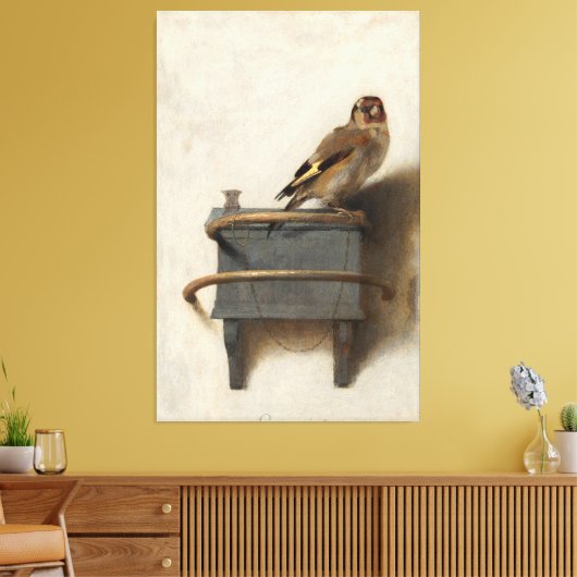 Carel Fabritius - De goudvink Canvas Afdruk (Insitu (Woonkamer))