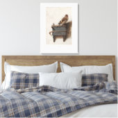 Carel Fabritius Goldfinch Dutch 1654 Fine Art Canvas Afdruk (Insitu (Slaapkamer))