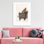 Carel Fabritius Goldfinch Dutch 1654 Fine Art Canvas Afdruk (Insitu (Woonkamer))