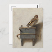 Carel Fabritius, The Goldfinch - 17th C. Fine Art Briefkaart (Voorkant / Achterkant)