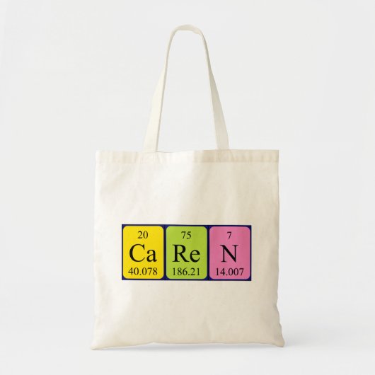 Caren periodieke lijstnaam canvas tas (Voorkant)