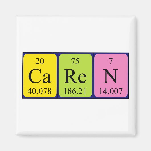 Caren periodieke tabel naam magneet (Voorkant)