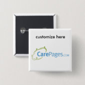 CarePages.com Custom Logo Magnet Vierkante Button 5,1 Cm (Voorkant /achterkant)