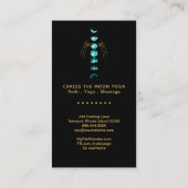 *~* Caress Moon Turquoise Blue Phases + Hands Star Visitekaartje (Achterkant)