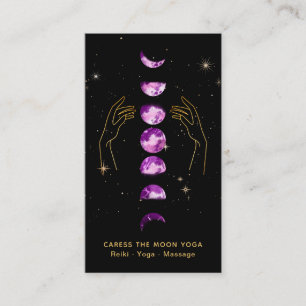 *~* Caress Moon Violet Paarse Phases + Hands Star Visitekaartje