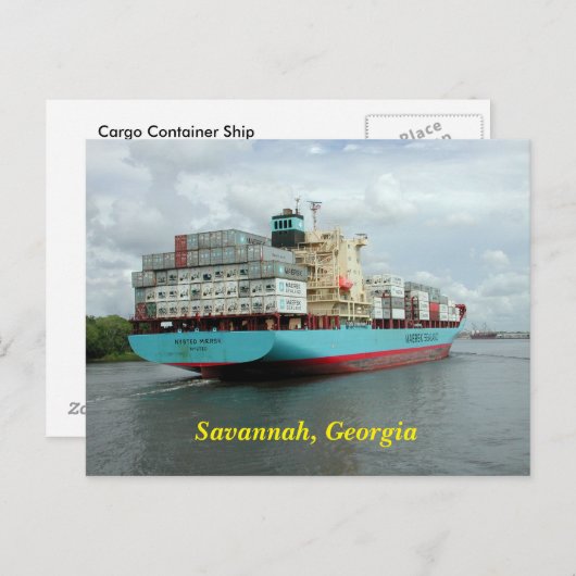 Cargo Container Ship Briefkaart (Voorkant / Achterkant)