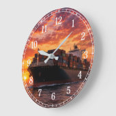 Cargo Ship Wall Clock — Industrial Maritime Design Grote Klok (Hoek)