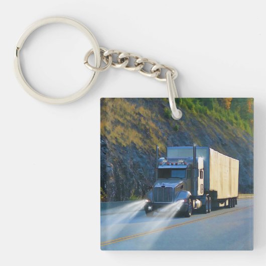 Cargo Truck Art voor vrachtwagenliefhebbers Sleutelhanger (voorkant)