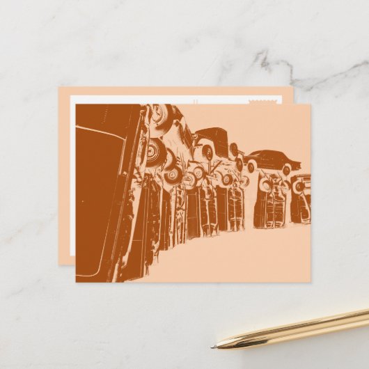 Carhenge in Alliance Nebraska Briefkaart (Voorkant / Achterkant in situ)