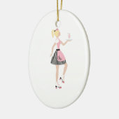 Carhop Girl Keramisch Ornament (Links)