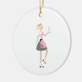Carhop Girl Keramisch Ornament (Links)