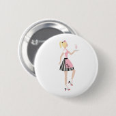Carhop Girl Ronde Button 5,7 Cm (Voorkant /achterkant)