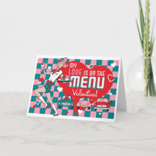 Carhop Retro Drive-In Valentijn Kaart -