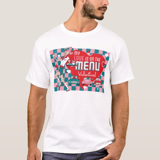 Carhop Retro drive-in Valentijn T-shirt (Voorkant)