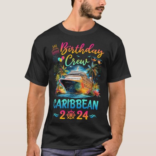 Caribbean 2024 Vakantie Crew Trip Matchin T-shirt (Voorkant)