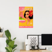 Caribbean Art Print Delta Airlines Travel Poster  (Thuiskantoor)