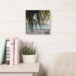 Caribbean Beach Bliss #6 #tropisch #muur #kunst Vierkante Klok