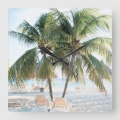 Caribbean Beach Bliss 7 #reizen #kunst Vierkante Klok (Voorkant)