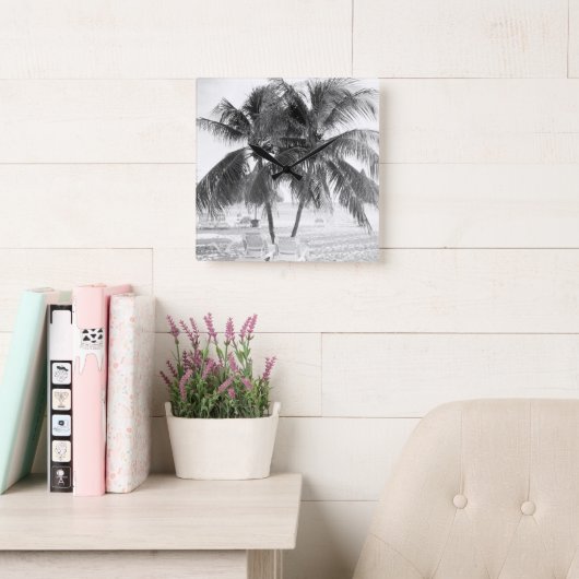 Caribbean Beach Bliss 8 #reizen #kunst Vierkante Klok (Leeskamer)