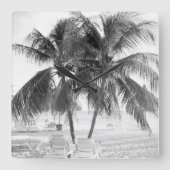 Caribbean Beach Bliss 8 #reizen #kunst Vierkante Klok (Voorkant)
