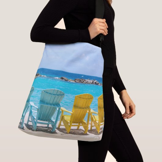 Caribbean Beach Chair Oasis #2 #caribbean #wall Crossbody Tas (Dichtbij)