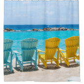 Caribbean Beach Chair Oasis #2 #caribbean #wall Douchegordijn (Voorkant)