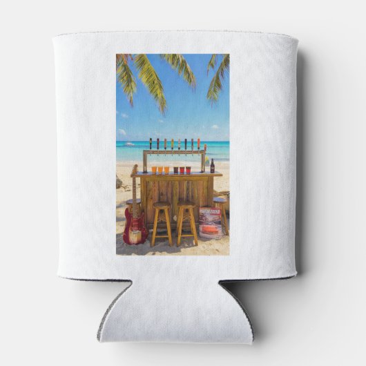 Caribbean Beach My Happy Place Blikjeskoeler (Achterkant)