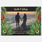 Caribbean Beach Wedding Tropical Save the Date Magneet (Voorkant)