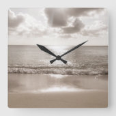 Caribbean Beach Zen Oasis #2 #oceaan #muur #kunst Vierkante Klok (Voorkant)