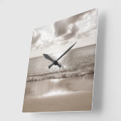 Caribbean Beach Zen Oasis #2 #oceaan #muur #kunst Vierkante Klok (Hoek)