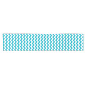 Caribbean Blue Chevron Korte Tafelloper (Horizontaal)