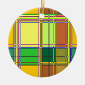 Caribbean Colorful Fabric Madras Tartan Keramisch Ornament (Voorkant)