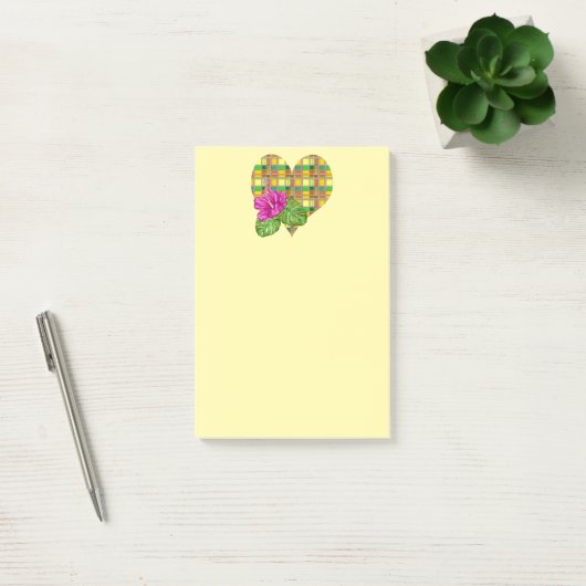 Caribbean Colorful Fabric Madras Tartan Post-it® Notes (Kantoor)