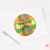 Caribbean Colorful Fabric Madras Tartan Ronde Sticker (Envelop)