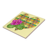 Caribbean Colorful Fabric Madras Tartan Tegeltje (Zijkant)