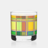 Caribbean Colorful Fabric Madras Tartan Whisky Glas (Voorkant)