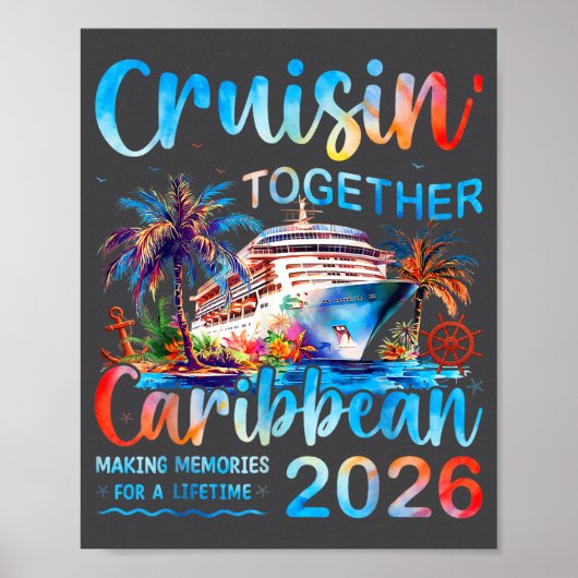 Caribbean Cruise 2026 Family Vacation Cruisin’ Tog Poster (Voorkant)