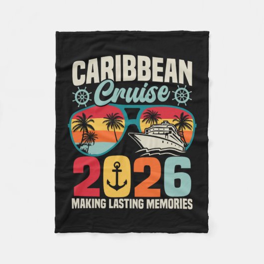 Caribbean Cruise 2026 Vacation Trip Matching Famil Fleece Deken (Voorkant)