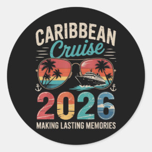 Caribbean Cruise 2026 Vakantie reis bij familie Ronde Sticker