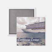 Caribbean Cruise - 2 inch vierkante magneet (Voorkant / Achterkant)