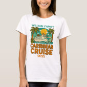 Caribbean Cruise Aangepaste Naam en Datum T-shirt (Voorkant)