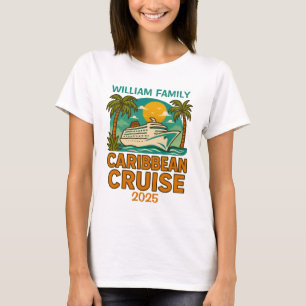 Caribbean Cruise Aangepaste Naam en Datum T-shirt